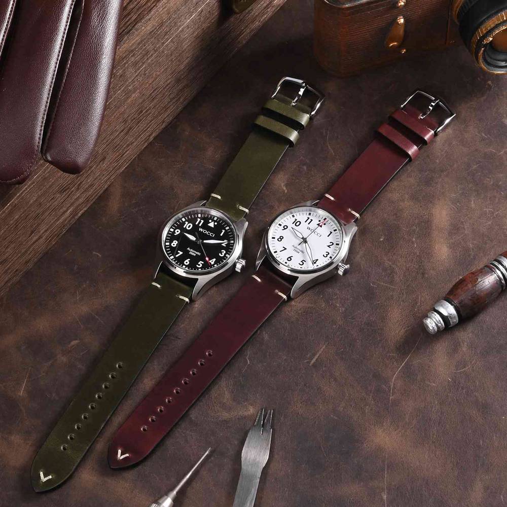 WOCCI Oil Wax Leather Watch St - Suede Strap Watch recension och pris